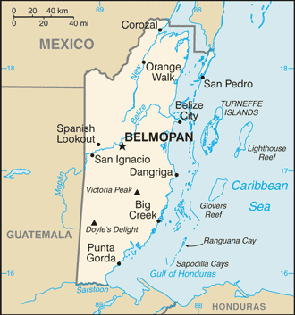 Belize Map Belmopan